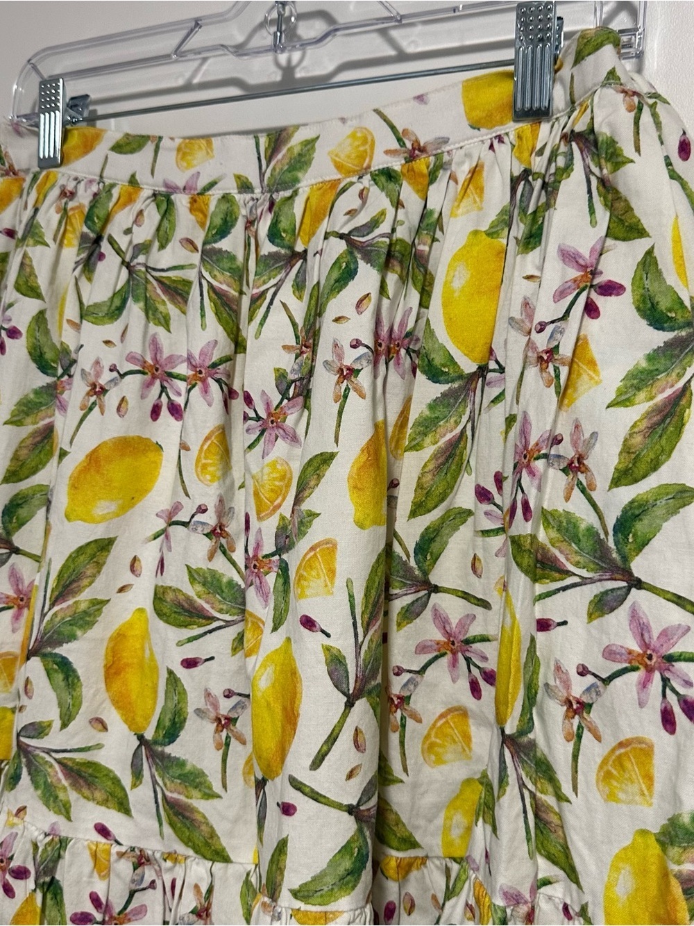 Mome Lemon Print Mini Skater Skirt - White & Yellow - Picture 4 of 9